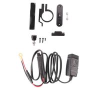 Jolsaawie QC3.0 Motorcycle USB+Type-C Charger Waterproof Cell Quick Charger Autocycle USB Socket with Voltmeter Blue