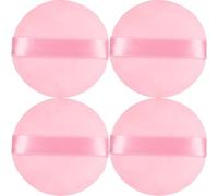 JOLY Round Powder Puff for Face Makeup Sponge Beauty Blender Velour Puffs Stocking Stuffers for Women to Make Up Loose Powder and Foundation (4Pcs_Pink)