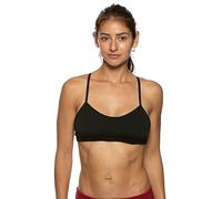 JOLYN Heidi Women's Swimsuit Fixed-Back Athletic Bikini Top, Black, Medium