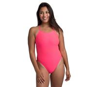 JOLYN Jackson 4 Tie Back Women's Athletic One Piece Swimsuit for Competitive Swimming, Lifeguarding, Medium-Full Coverage, Hot Pink, 24