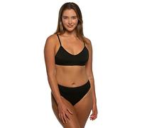 JOLYN Zoe High-Waisted Bikini Bottom, Cheeky Women's Athletic Swimsuit Bottom, Sport Bathing Suit Bottom for Women, Black, Large