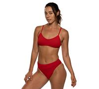 JOLYN Zoe Women's High Waisted Swimsuit Bikini Bottom, Red, Medium