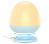 JolyWell Night Light for Kids, Baby Night Light with Stable Charging Pad, Touch Control and Timer Setting, ABS + PC, Baby Egg Lamp for Nursing with Wired and Wireless Charging