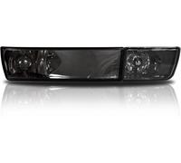 JOM Front Indicator Compatible With VW Golf 3 Clear Glass Black With Fog Light