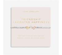 Joma 3 Tone Interlocked Friendship Laughter Happiness Bracelet - Silver