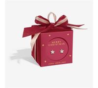 Joma Boxed Bauble Merry Christmas Star Studs - Silver