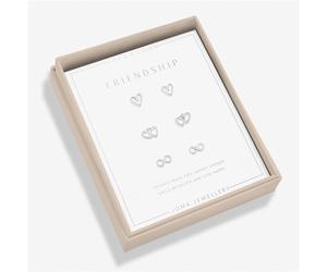 Joma Boxed Friendship Heart Studs - Silver