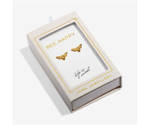 Joma Boxed Gold Bee Happy Earrings - Gold