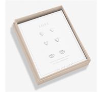 Joma Boxed Love Set of 3 Stud Earrings - Silver