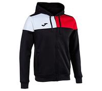 Joma crew v hoodie jacket black red white