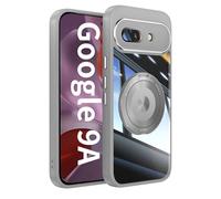 JOMA-E Shop Clear Case for Google Pixel 9a, Compatible with MagSafe, 360-Degree Rotating Stand Military-Grade Shockproof, Scratch-Resistant Back, Magnetic Phone Case (Gray, Google pixel 9a)