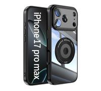 JOMA-E Shop Clear Case for iPhone 17 Pro Max 6.9-Inch, Compatible with MagSafe, 360-Degree Rotating Stand Military-Grade Shockproof, Scratch-Resistant Back, Magnetic Phone Case (Black)
