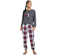 JOMA-E Shop Ladies Pyjamas Loungewear Long Sleeve Womens Pjs Top & Bottoms Pajamas Lounge Set Soft Winter Spring Sleepwear Grey