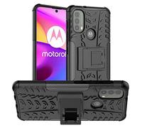 JOMA-E Shop Military Grade TPU & PC Dual Layer Shock Armor Moto E20 / E30 / E40 Phone Case Cover with Built-in Kickstand Anti Slip Anti Scratch Protective Case for Motorola E20 / E30 / E40 (Black)