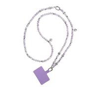 JOMA-E Shop Phone Lanyard Crossbody Stylish Anti-Theft Strap with Tabs, Detachable Chain for iPhone Pearl Beads Charm Chain, Cell Phone Neck Holder for Women (G)