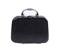 JOMA E-Shop Women Stone Pattern Cosmetic Case Cosmetic Bag Crocodile Effect Vanity Make Up Organiser Bag Box - Makeup/Cosmetic/Nail Polish Storage Case(Black)