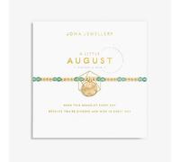 Joma Jewellery A Little Birthstone Gold AUGUST AVENTURINE Bracelet | 17.5cm Stretch Adjustable Wrist Stacking Bracelet