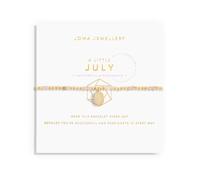 Joma Jewellery A Little Birthstone Gold JULY SUNSTONE Bracelet | 17.5cm Stretch Adjustable Wrist Stacking Bracelet