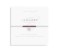 Joma Jewellery A Little Birthstone January Garnet Silver 17.5cm Stretch Bracelet 3460 - Brass / Silver Plated
