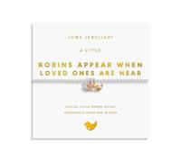 Joma Jewellery A LITTLE CHARMED MOMENTS ROBINS APPEAR WHEN LOVED ONES ARE NEAR Silver, Gold & Rose Gold Plated Bracelet 17.5cm stretch