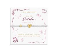 Joma Jewellery BIRTH MONTH A LITTLE OCTOBER Silver & Gold Plated Bracelet 17.5cm stretch