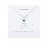 Joma Jewellery Birthstone a little May Green Agate Necklace 4658 - Silver Plated / Brass