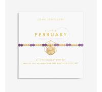 Joma Jewellery Gold A Little 'February' Birthstone Bracelet 17.5cm Stretch