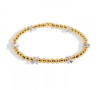 Joma Jewellery Bracelet Bar Silver Kisses Two Tone Bracelet 17.5cm Stretch