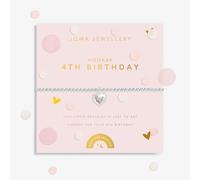 Joma Jewellery Children's Confetti A Little 4th Birthday Silver Plated Bracelet - Brass Plated / Silver Plated