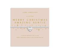 Joma Jewellery CHRISTMAS A LITTLE MERRY CHRISTMAS AMAZING AUNTIE Silver Plated Bracelet 17.5cm stretch