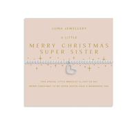Joma Jewellery CHRISTMAS A LITTLE MERRY CHRISTMAS SUPER SISTER Silver Plated Bracelet 17.5cm stretch