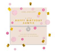 Joma Jewellery CONFETTI A LITTLE HAPPY BIRTHDAY AUNTIE Silver Plated Bracelet 17.5cm stretch