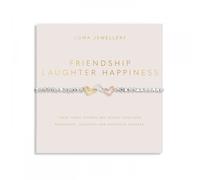 Joma Jewellery Forever Yours 'Friendship Laughter Happiness' Trio Tone Bracelet 17.5cm Stretch