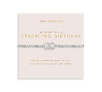 Joma Jewellery FOREVER YOURS WISHING YOU A SPARKLING BIRTHDAY Silver Plated Bracelet 17.5cm stretch