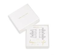 Joma Jewellery Happy Ever After Hair Accessories Silver Zirconia Leaf Hair Pins - Brass / Silver Plated