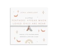 Joma Jewellery KIDS' A LITTLE FEATHERS APPEAR WHEN LOVED ONES ARE NEAR Silver & Rose Gold Plated Bracelet 15.5cm stretch