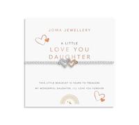 Joma Jewellery KIDS' A LITTLE LOVE YOU DAUGHTER Silver & Rose Gold Plated Bracelet 15.5cm stretch