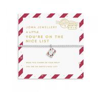 Joma Jewellery Kids Christmas Love From Santa 'You're On The Nice List' Bracelet 15.5cm Stretch
