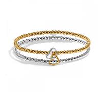 Joma Jewellery Reva Linked Hearts Two Tone Bracelets 17.5cm Stretch