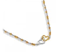 Joma Jewellery Reva Linked Hearts Two Tone Necklace 46cm + 5cm