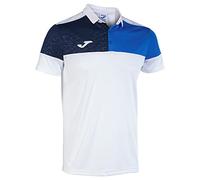 Joma Kurzarm-Poloshirt Mann Crew V, Men’s Shirt, Weiss, Königsblau, Marineblau,
