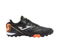 Joma Maxima Men's Turf Soccer Shoes - Lightweight Artificial Grass Cleats with High-Traction Rubber Outsole - Breathable Synthetic Upper, Black/Orange, 12.5