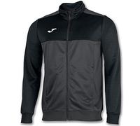 Joma Men's/Boys' Training Sweatshirt, 6XS - 3XL, Zip-Up and Fleece Lining - WINNER ANTHRACITE BLACK
