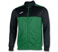 Joma Men's/Boys' Training Sweatshirt, 6XS - 3XL, Zip-Up and Fleece Lining - WINNER GREEN BLACK