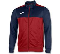Joma Men's/Boys' Training Sweatshirt, 6XS - 3XL, Zip-Up and Fleece Lining - WINNER NAVY RED