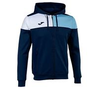 Joma Men's Crew V Hooded Jacket, Navy Sky Blue White, XXL
