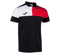 Joma Men's Crew V T-Shirt, Black red White, L