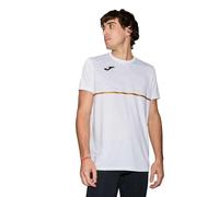 Joma Men's Short Sleeve Running T-Shirt, XS - 3XL, Breathable Performance Top with Micro-Mesh Technology, Athletic Fit - Record III White