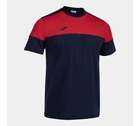 Joma Men's Short-Sleeved Cotton Crew V T-Shirt Navy/Red