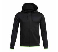 Joma - Men's Sweatshirt - Olympiad - Hood - Zip, Black Fluorescent Green, XL
